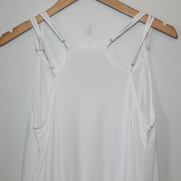 Intimately Free People Tattered Up Shredded Trim Slip Dress White Medium H12845 - Picture 8 of 11